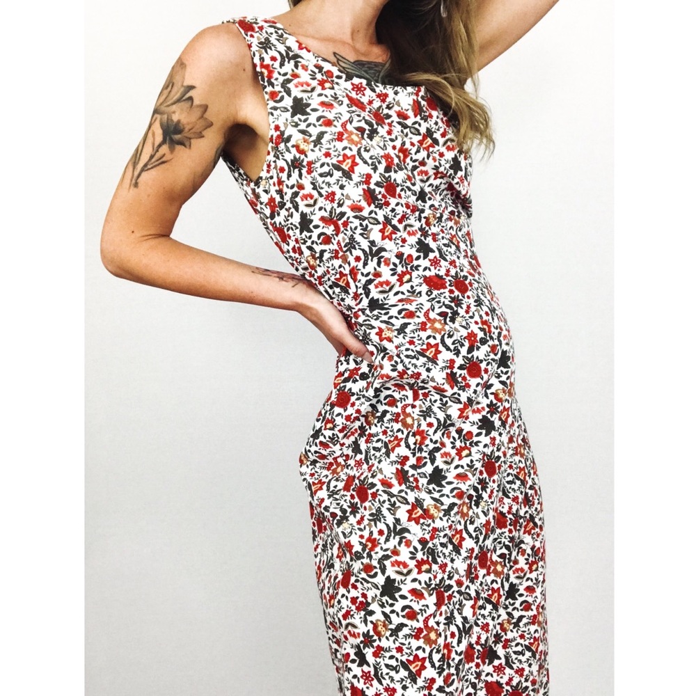 Vintage Botanical Midi Dress | Size M